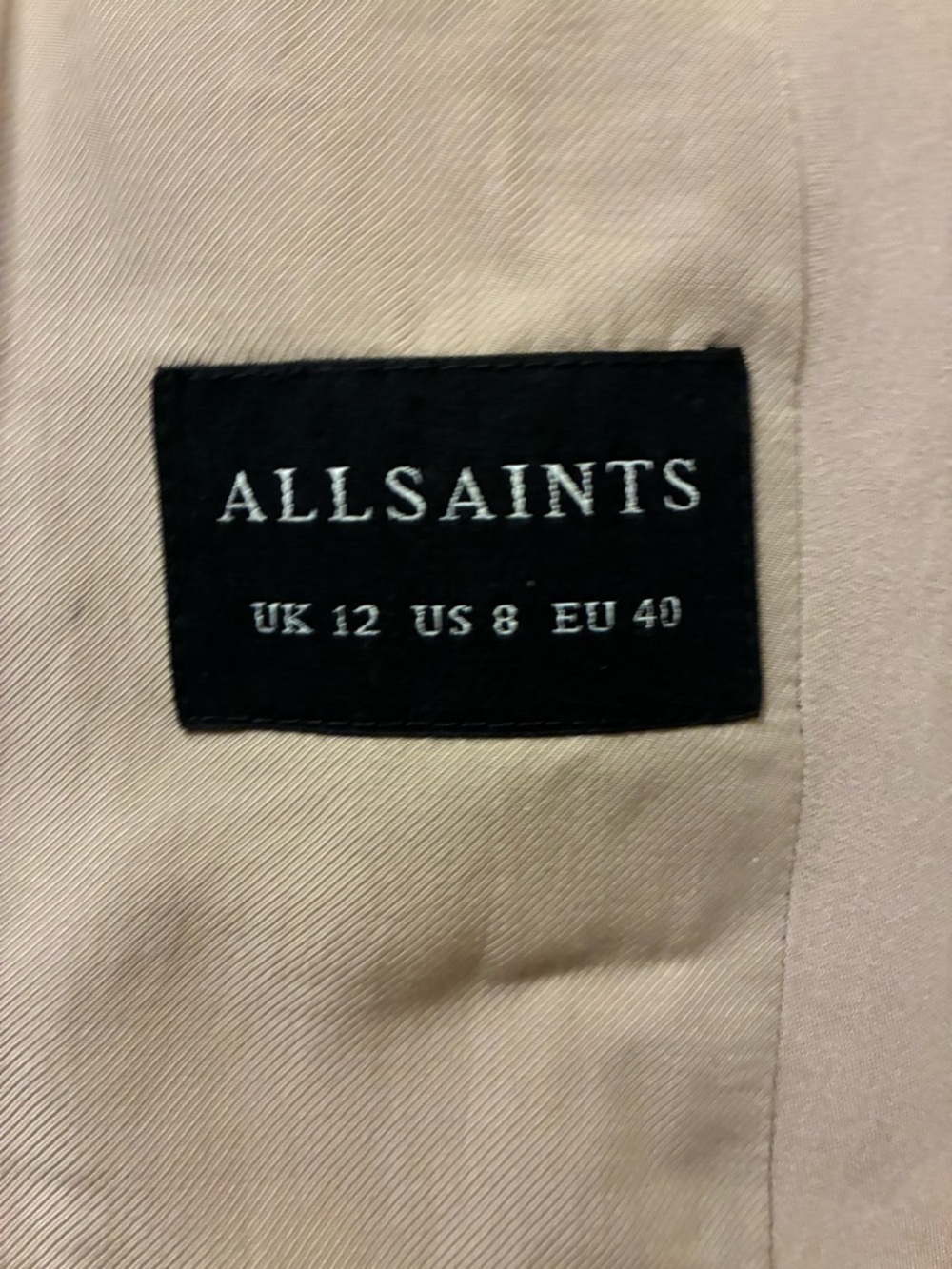 NWT AllSaints Iza Light Sand Drape Front Trench Coat - Women's Size 8 - Picture 8 of 13